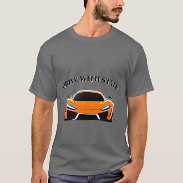 Vibrant Sports Car with Neon Glow T-Shirt (Front)
