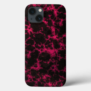 Vibrant Spotted Pink and Black Flames iPhone 13 Case