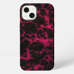 Vibrant Spotted Pink and Black Flames iPhone 13 Case