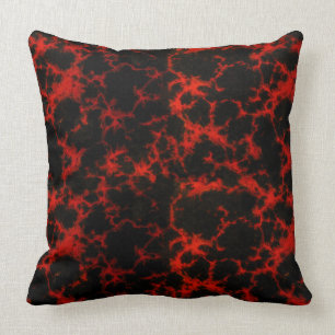 Vibrant Spotted Red and Black Flames Cushion