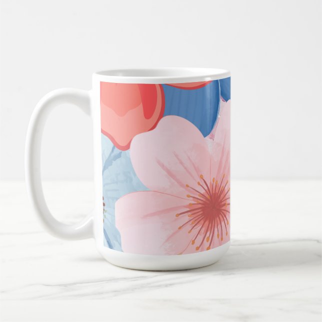 Vibrant Spring Botanical Floral Soup Mug (Left)
