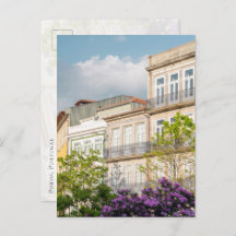 Vibrant spring building in Porto Postcard