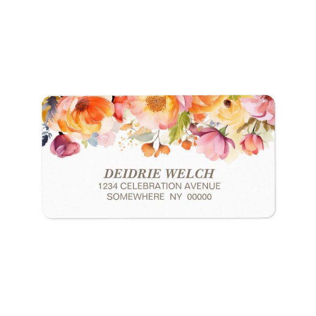 Vibrant Spring Floral Address Label (Front)