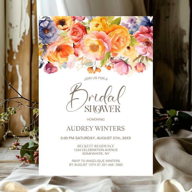 Vibrant Spring Floral Bridal Shower Invitation (Creator Uploaded)