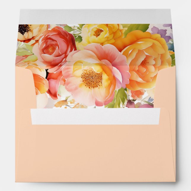 Vibrant Spring Floral Wedding Envelope (Back (Bottom))