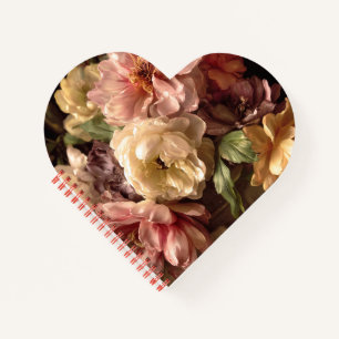 Vibrant Spring Peony Vintage Arrangement Notebook