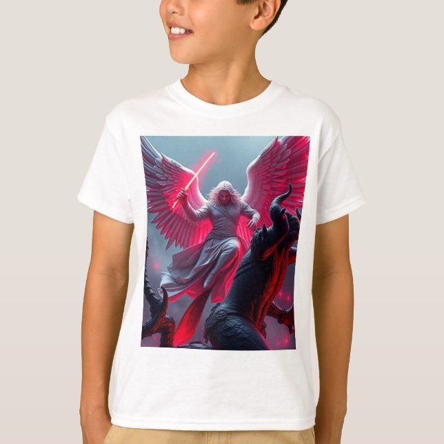 Vibrant St Michael the Archangel Kid's Tee (Front)