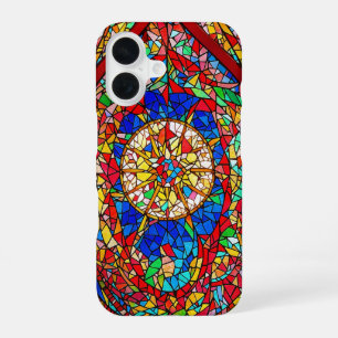Vibrant Stained Glass Abstract Art iPhone 16 Case