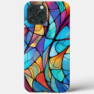 Vibrant Stained Glass Flow Abstract iPhone 13 Pro Max Case