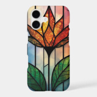 Vibrant Stained Glass Flower Botanical Art