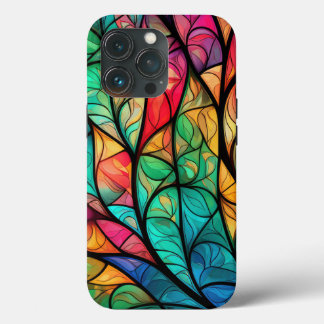 Vibrant Stained Glass Foliage  iPhone 13 Pro Case