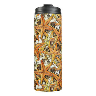 Vibrant Starfish Abstract Pattern Design Thermal Tumbler