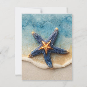 Vibrant Starfish on Sandy Beach Postcard