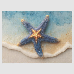 Vibrant Starfish on Sandy Beach Tissue Paper