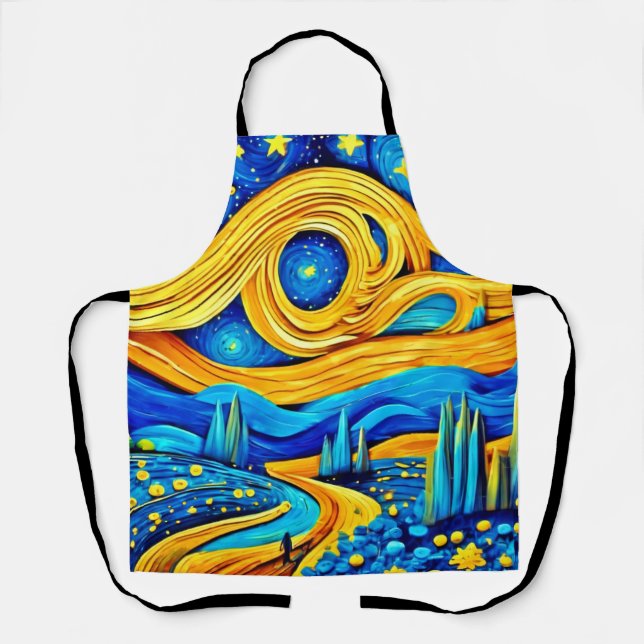 Vibrant Starry Artwork Apron (Front)