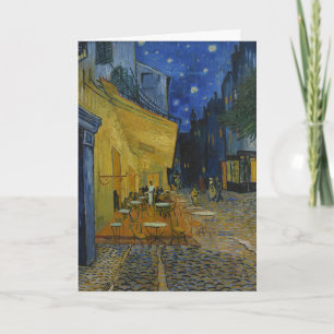 Vibrant Starry Night Cafe Terrace Art by Van Gogh Card