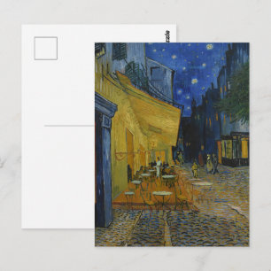 Vibrant Starry Night Cafe Terrace Art by Van Gogh Postcard