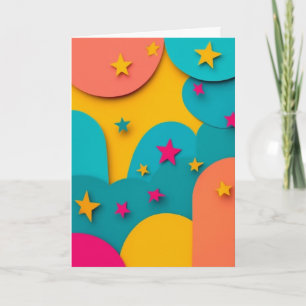Vibrant Starscape Collage Card