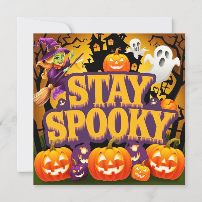 Vibrant Stay Spooky halloween Invitation (Front)