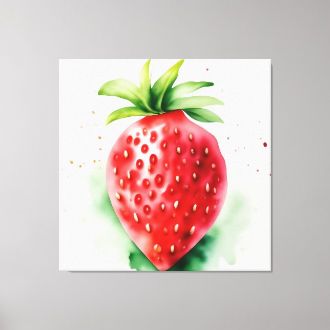 Vibrant Strawberry Canvas Print (Front)
