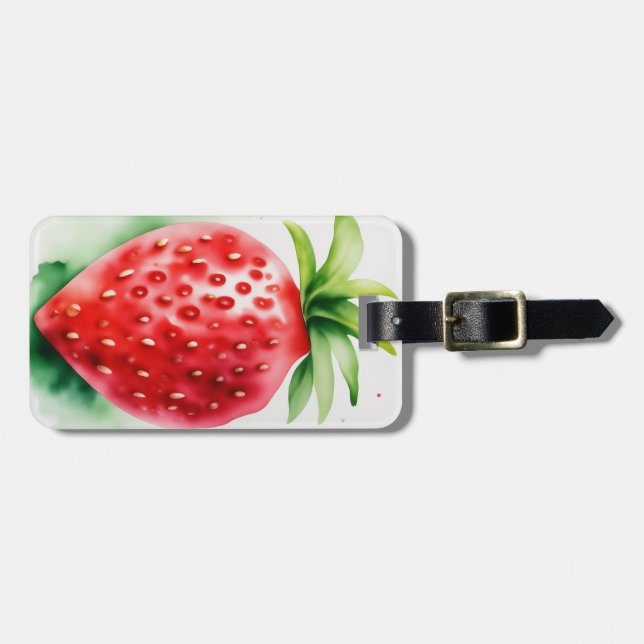 Vibrant Strawberry Luggage Tag (Front Horizontal)