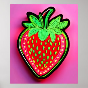 Vibrant Strawberry Neon Sign