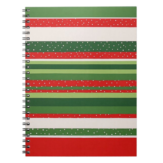 Vibrant Striped Pattern Background Notebook (Front)