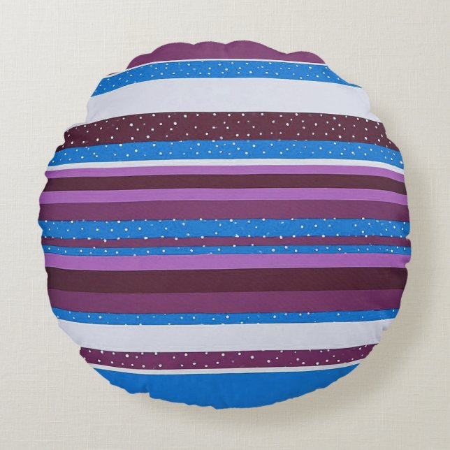 Vibrant Striped Pattern Background Round Cushion (Front)