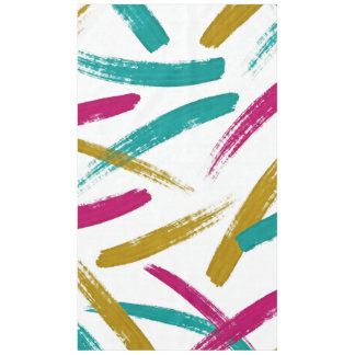 Vibrant Strokes,Teal, Magenta & Mustard pattern Tablecloth