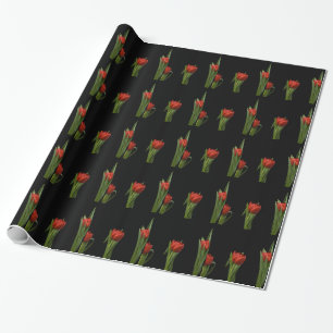Vibrant Stylish Red Tulip Wrapping Paper