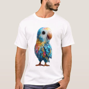 Vibrant Stylized Parrot Illustration Men T-Shirt