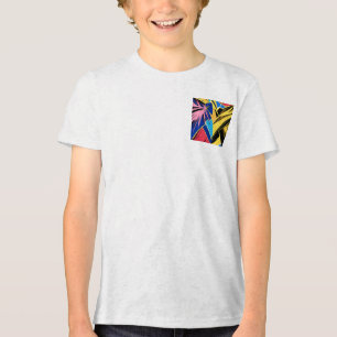 Vibrant Stylized Portrait with Abstract Elements Tri-Blend Shirt