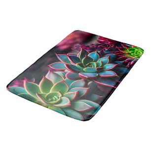 Vibrant Succulents Bath Mat