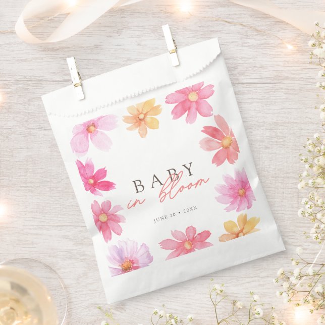 Vibrant Summer Baby in Bloom Floral Wildflower Favour Bags (Clipped)