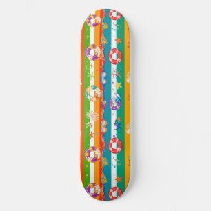 Vibrant Summer Beach Themed Design Skateboard