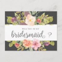 Vibrant Summer | Bridesmaid Invitation Postcard