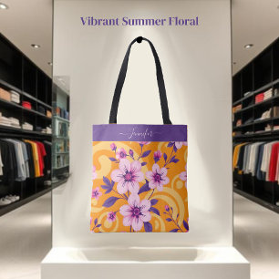 Vibrant Summer Floral-Dopamine Style- Tote Bag