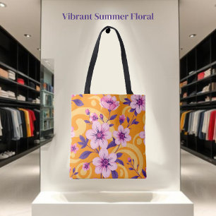 Vibrant Summer Floral-Dopamine Style- Tote Bag