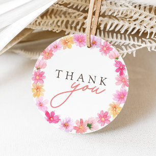 Vibrant Summer Floral Wildflower Thank You Favour Tags