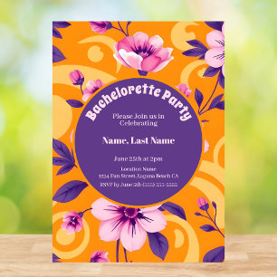 Vibrant Summer Flower Pattern – Dopamine Dressing Invitation