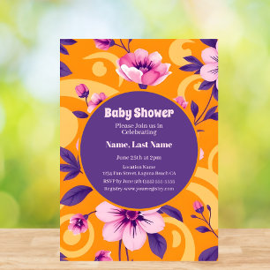 Vibrant Summer Flower Pattern – Dopamine Dressing Invitation