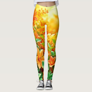 Vibrant Summer Flowers Leggings