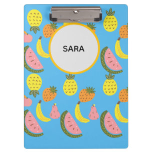 Vibrant Summer Fruits Pattern Clipboard