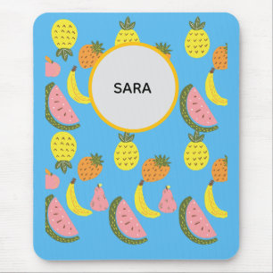 Vibrant Summer Fruits Pattern Mouse Pad