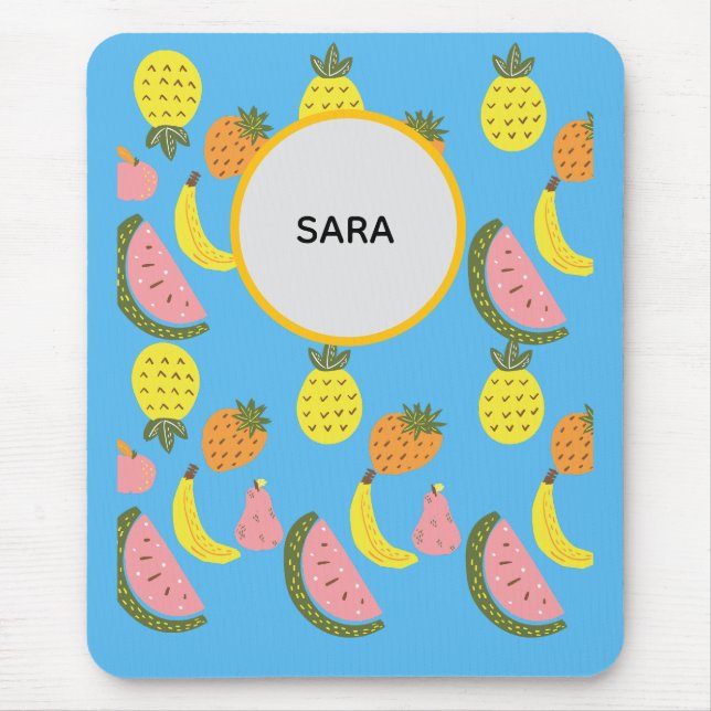 Vibrant Summer Fruits Pattern  Mouse Pad (Front)