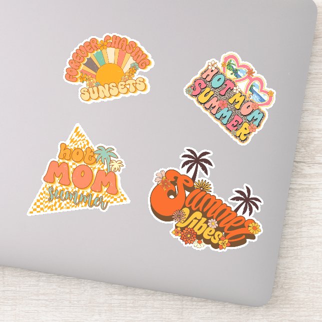 Vibrant Summer Fun Sticker Collection - Set of 4 (Detail)