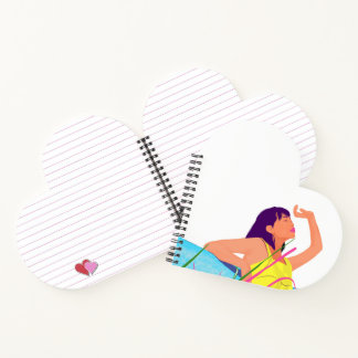 Vibrant Summer Girl Heart Shaped Notebook – Colour