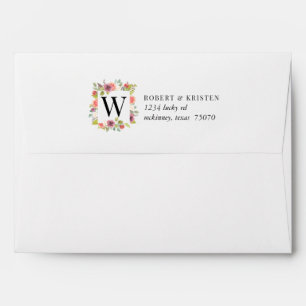 Vibrant Summer pre-addressed wedding envelope