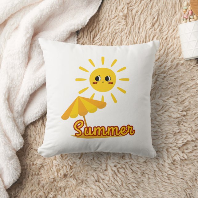 Vibrant Summer Sunshine Design Cushion (Blanket)