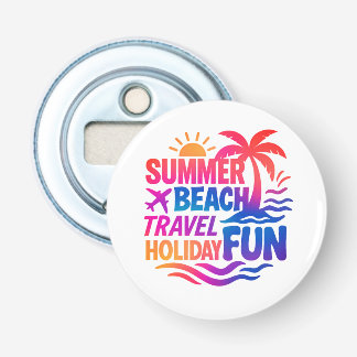 Vibrant Summer Typography Collage with Graphic Fus Bottle Opener